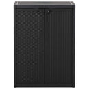 opbevaringsskab til haven 65x45x88 cm PP-rattan sort