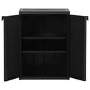 opbevaringsskab til haven 65x45x88 cm PP-rattan sort