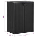 opbevaringsskab til haven 65x45x88 cm PP-rattan sort