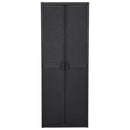 opbevaringsskab til haven 65x45x172 cm polyrattan sort