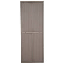 opbevaringsskab til haven 65x45x172 cm PP trælook brun