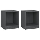 sengeborde 2 stk. 35,5x33,5x41,5 cm massivt fyrretræ sort grå