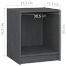 sengeborde 2 stk. 35,5x33,5x41,5 cm massivt fyrretræ sort grå
