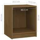 sengebord 35,5x33,5x41,5 cm massivt fyrretræ honningbrun