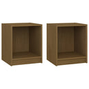 sengeborde 2 stk. 35,5x33,5x41,5 cm massivt fyrretræ brun