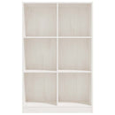 bogreol 70x33x110 cm massivt fyrretræ hvid