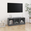 tv-bord 104x33x41 cm massivt fyrretræ grå