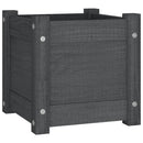 plantekasser 2 stk. 31x31x31 cm massivt fyrretræ grå