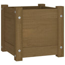 plantekasse 31x31x31 cm massivt fyrretræ gyldenbrun