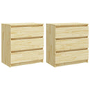 sengeborde 2 stk. 60x36x64 cm massivt fyrretræ