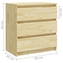 sengeborde 2 stk. 60x36x64 cm massivt fyrretræ