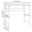 pavillon med tag 220x110x200 cm antracitgrå