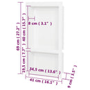 bruseniche med 2 rum 41x69x9 cm mat hvid