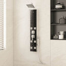 brusepanel 18x45,5x130 cm glas sort