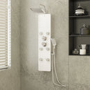 brusepanel 25x47,5x130 cm glas hvid
