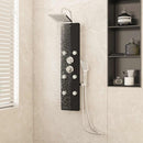 brusepanel 25x47,5x130 cm glas sort