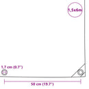 presenning 1,5x6 m 650 g/m² sort