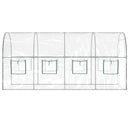 drivhus 160x400x190 cm PVC og pulverlakeret stål transparent