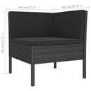 loungesæt til haven 5 dele med hynder polyrattan sort