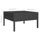 loungesæt til haven 5 dele med hynder polyrattan sort