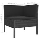 loungesæt til haven 9 dele med hynder polyrattan sort