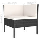 loungesæt til haven 11 dele med hynder polyrattan sort