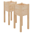 plantekasser 2 stk. 31x31x70 cm massivt fyrretræ