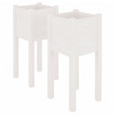 plantekasser 2 stk. 31x31x70 cm massivt fyrretræ hvid