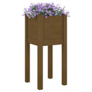 plantekasser 2 stk. 31x31x70 cm massivt fyrretræ gyldenbrun