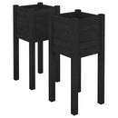 plantekasser 2 stk. 31x31x70 cm massivt fyrretræ sort