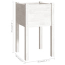plantekasse 40x40x70 cm massivt fyrretræ hvid