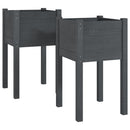plantekasser 2 stk. 40x40x70 cm massivt fyrretræ grå