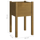 plantekasse 40x40x70 cm massivt fyrretræ gyldenbrun