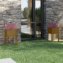 plantekasser 2 stk. 40x40x70 cm massivt fyrretræ gyldenbrun