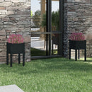 plantekasser 2 stk. 40x40x70 cm massivt fyrretræ sort