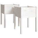 plantekasser 2 stk. 50x50x70 cm massivt fyrretræ hvid
