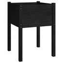 plantekasse 50x50x70 cm massivt fyrretræ sort