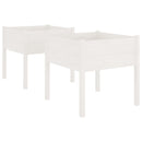 plantekasser 2 stk. 70x70x70 cm massivt fyrretræ hvid