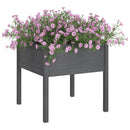 plantekasser 2 stk. 70x70x70 cm massivt fyrretræ grå