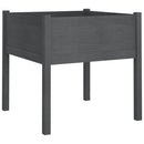 plantekasser 2 stk. 70x70x70 cm massivt fyrretræ grå