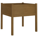 plantekasse 70x70x70 cm massivt fyrretræ gyldenbrun