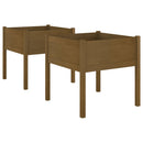 plantekasser 2 stk. 70x70x70 cm massivt fyrretræ gyldenbrun