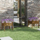 plantekasser 2 stk. 70x70x70 cm massivt fyrretræ gyldenbrun