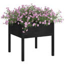 plantekasser 2 stk. 70x70x70 cm massivt fyrretræ sort