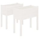 plantekasser 2 stk. 70x31x70 cm massivt fyrretræ hvid