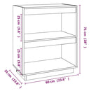 bogreol 60x35x71 cm massivt fyrretræ