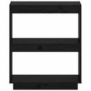 bogreol 60x35x71 cm massivt fyrretræ sort