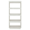 bogreol/rumdeler 60x35x135 cm massivt fyrretræ hvid