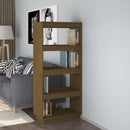 bogreol/rumdeler 60x35x135 cm massivt fyrretræ gyldenbrun