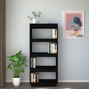 bogreol/rumdeler 60x35x135 cm massivt fyrretræ sort